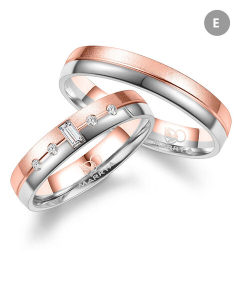 Paarpreis Trauringe anpassbar Gold/Zirkonia/Diamant GO-548 (Marrya)