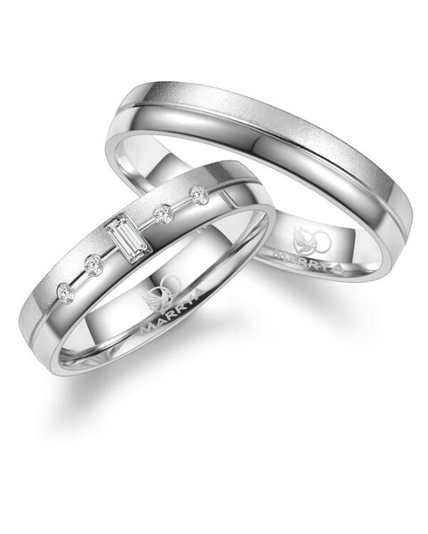 Paarpreis Trauringe anpassbar Gold/Zirkonia/Diamant GO-548 (Marrya)