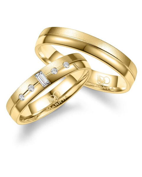 Paarpreis Trauringe anpassbar Gold/Zirkonia/Diamant GO-548 (Marrya)