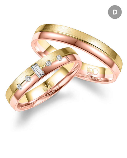 Paarpreis Trauringe anpassbar Gold/Zirkonia/Diamant