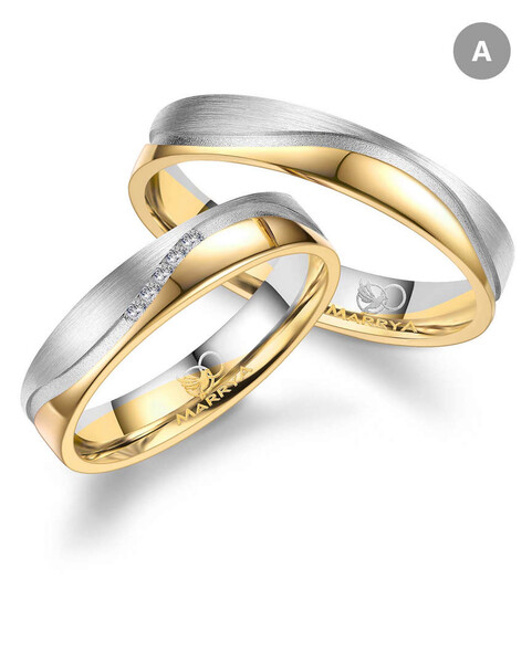 Paarpreis Trauringe anpassbar Gold/Zirkonia/Diamant GO-547 (Marrya)