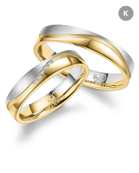 Paarpreis Trauringe anpassbar Gold/Zirkonia/Diamant GO-547 (Marrya)