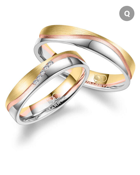 Paarpreis Trauringe anpassbar Gold/Zirkonia/Diamant GO-547 (Marrya)