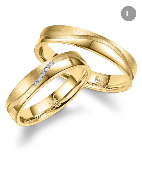 Paarpreis Trauringe anpassbar Gold/Zirkonia/Diamant GO-547 (Marrya)