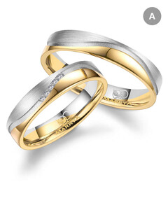 Paarpreis Trauringe anpassbar Gold/Zirkonia/Diamant...