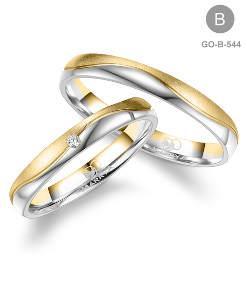 Paarpreis Trauringe anpassbar Gold/Zirkonia/Diamant GO-544 (Marrya)