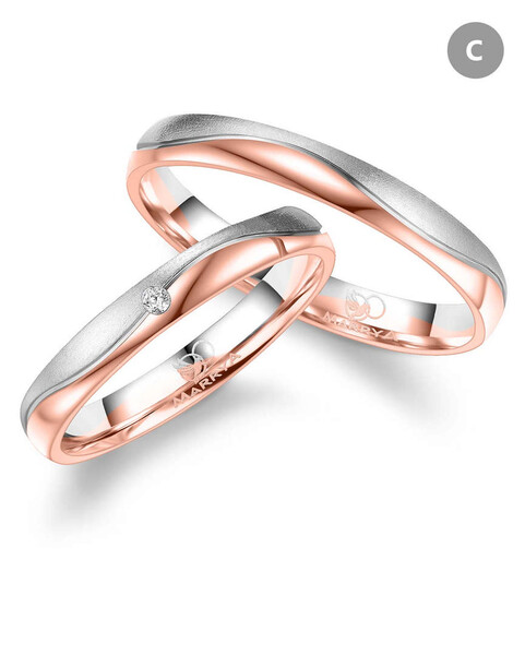 Paarpreis Trauringe anpassbar Gold/Zirkonia/Diamant GO-544 (Marrya)