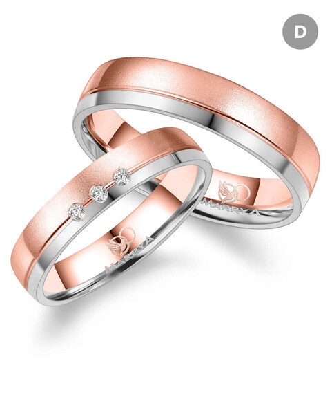 Paarpreis Trauringe anpassbar Gold/Zirkonia/Diamant