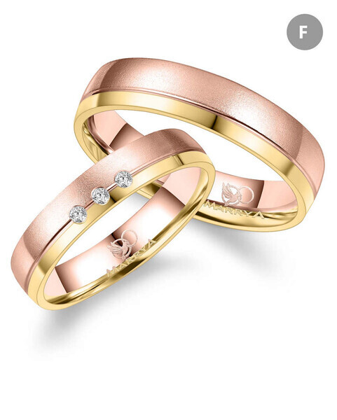 Paarpreis Trauringe anpassbar Gold/Zirkonia/Diamant