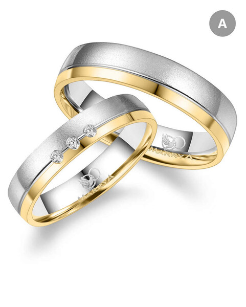 Paarpreis Trauringe anpassbar Gold/Zirkonia/Diamant GO-545 (Marrya)