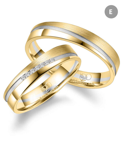 Paarpreis Trauringe anpassbar Gold/Zirkonia/Diamant