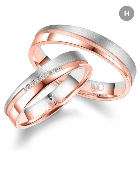 Paarpreis Trauringe anpassbar Gold/Zirkonia/Diamant