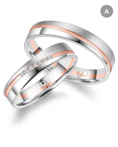 Paarpreis Trauringe anpassbar Gold/Zirkonia/Diamant