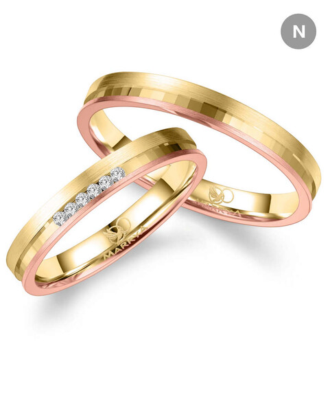 Paarpreis Trauringe anpassbar Gold/Zirkonia/Diamant