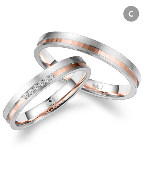 Paarpreis Trauringe anpassbar Gold/Zirkonia/Diamant GO-543 (Marrya)