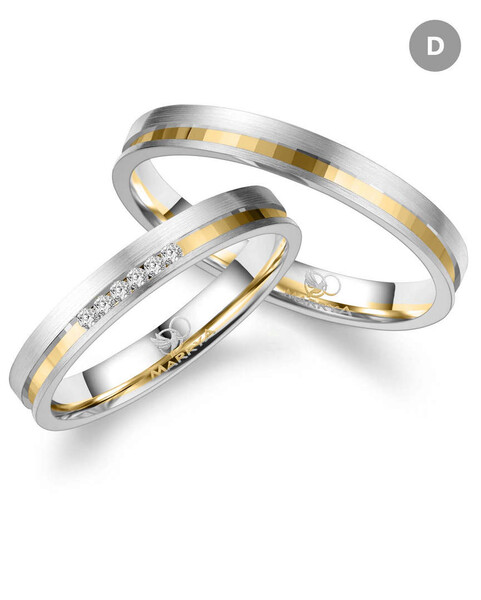 Paarpreis Trauringe anpassbar Gold/Zirkonia/Diamant GO-543 (Marrya)