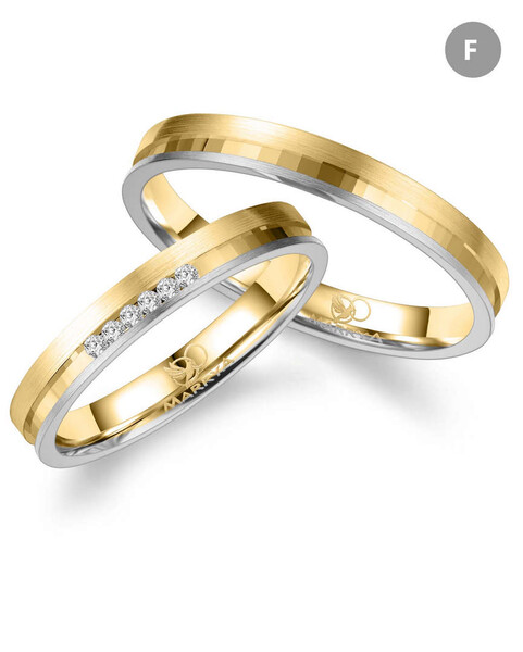 Paarpreis Trauringe anpassbar Gold/Zirkonia/Diamant GO-543 (Marrya)