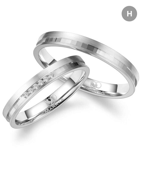 Paarpreis Trauringe anpassbar Gold/Zirkonia/Diamant GO-543 (Marrya)