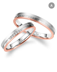 Paarpreis Trauringe anpassbar Gold/Zirkonia/Diamant