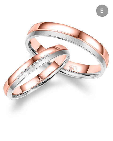 Paarpreis Trauringe anpassbar Gold/Zirkonia/Diamant GO-542 (Marrya)