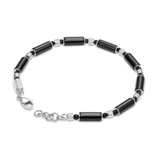 Police Silo Herrenarmband in Schwarz/Silber PEAGB0037301