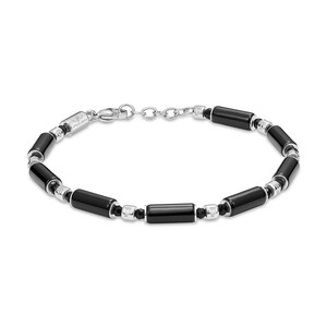 Police Silo Herrenarmband in Schwarz/Silber PEAGB0037301