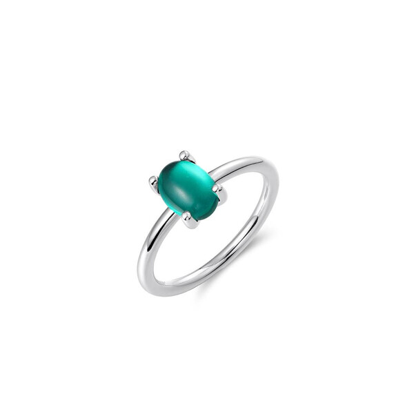 Ring in Silber mit petrolfarbenen Zierstein R471P