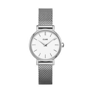 Cluse Boho Chic Petite Damenuhr Mesh, Wei�, Silberfarben...