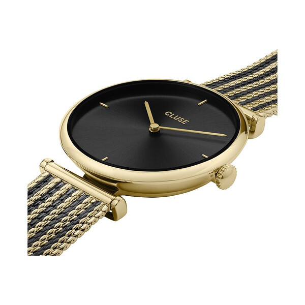 Cluse Triomphe Damenuhr Mesh, Schwarz-/Goldfarben CW10403