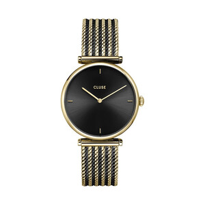 Cluse Triomphe Damenuhr Mesh, Schwarz-/Goldfarben CW10403