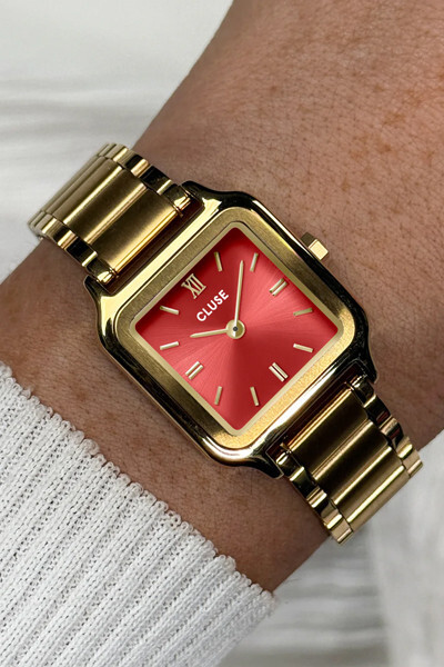 Cluse Gracieuse Petite Damenuhr, Rot & Gold CW11827