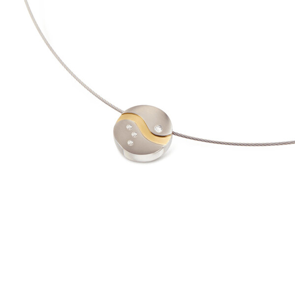 Boccia Titanium Anh�nger mit Diamanten + Kette 07022-05 & 0802-01