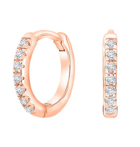 Creolen HELLENOR Silber/Gold/Roségold mit Zirkonia