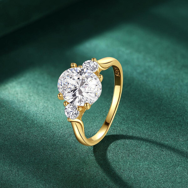 Damenring vergoldet aus 925/- Sterlingsilber mit Zirkonia...
