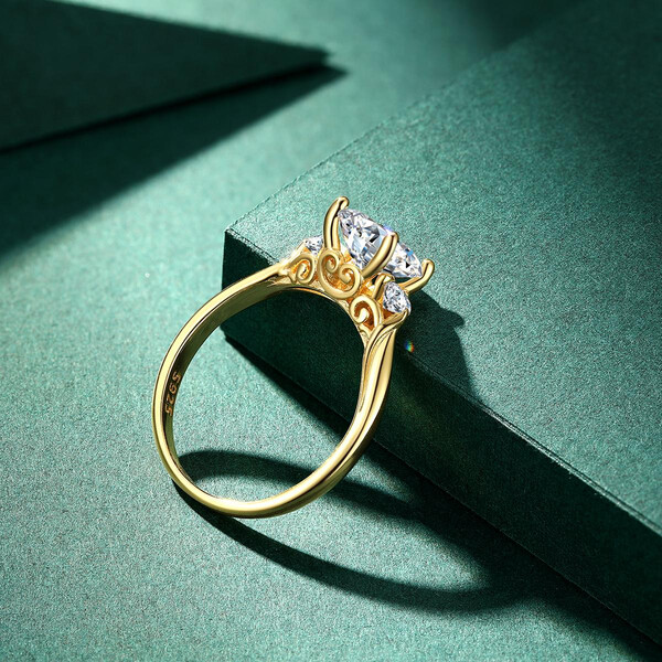 Damenring vergoldet aus 925/- Sterlingsilber mit Zirkonia...
