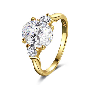 Damenring vergoldet aus 925/- Sterlingsilber mit Zirkonia...