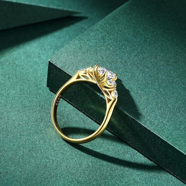 Damenring vergoldet aus 925/- Sterlingsilber mit Zirkonia...
