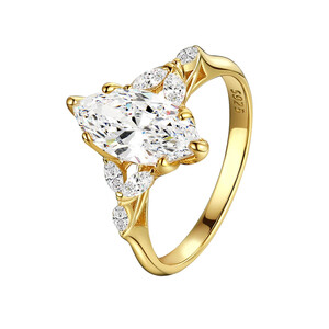 Damenring vergoldet aus 925/- Sterlingsilber mit Zirkonia...