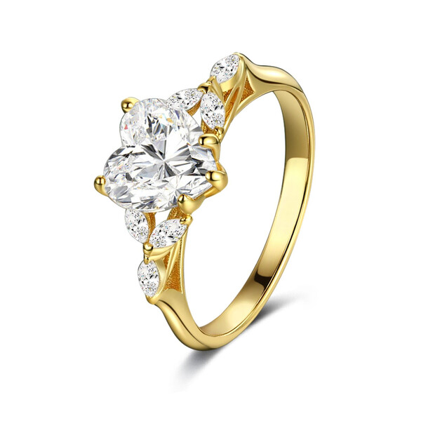 Damenring vergoldet aus 925/- Sterlingsilber mit Zirkonia...