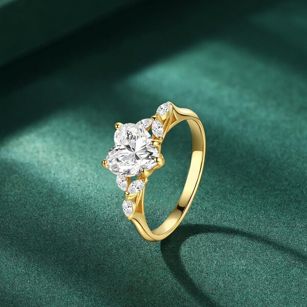 Damenring vergoldet aus 925/- Sterlingsilber mit Zirkonia...