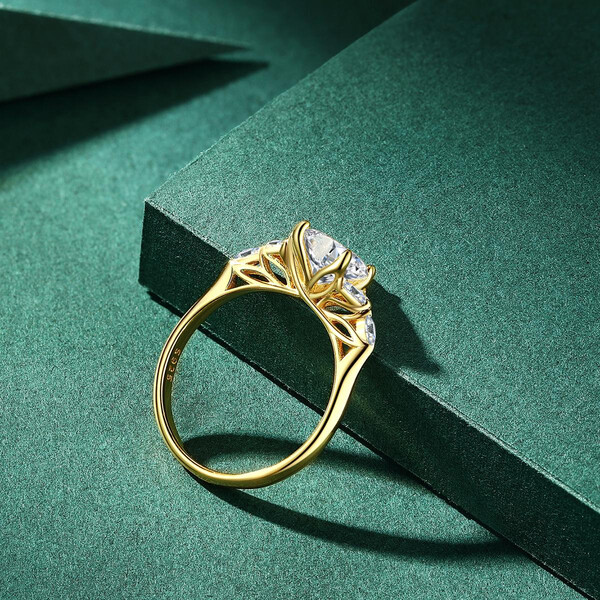 Damenring vergoldet aus 925/- Sterlingsilber mit Zirkonia...