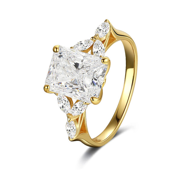 Damenring vergoldet aus 925/- Sterlingsilber mit Zirkonia GHG-R004