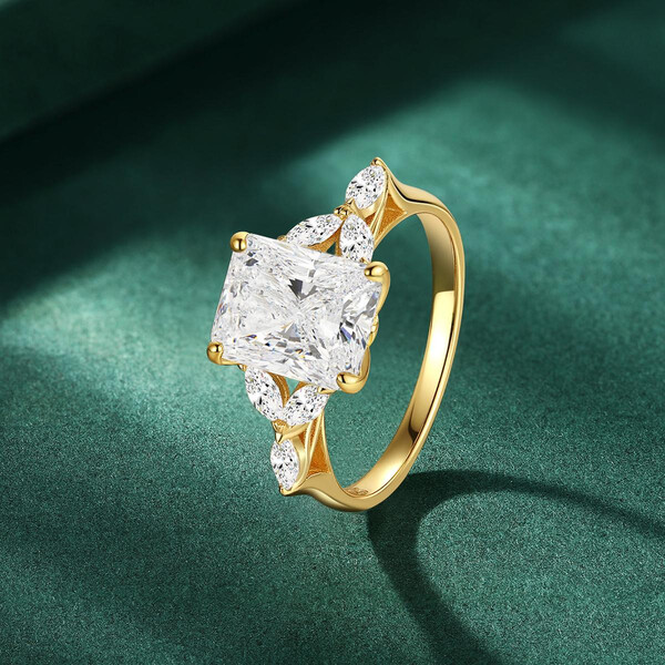 Damenring vergoldet aus 925/- Sterlingsilber mit Zirkonia GHG-R004