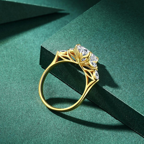 Damenring vergoldet aus 925/- Sterlingsilber mit Zirkonia GHG-R004