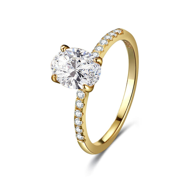 Damenring vergoldet aus 925/- Sterlingsilber mit Zirkonia...