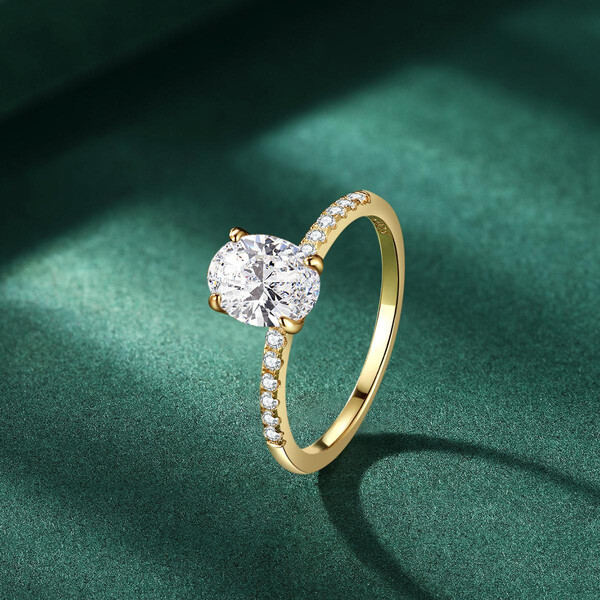 Damenring vergoldet aus 925/- Sterlingsilber mit Zirkonia...