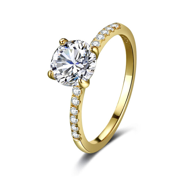 Damenring vergoldet aus 925/- Sterlingsilber mit Zirkonia GHG-R006