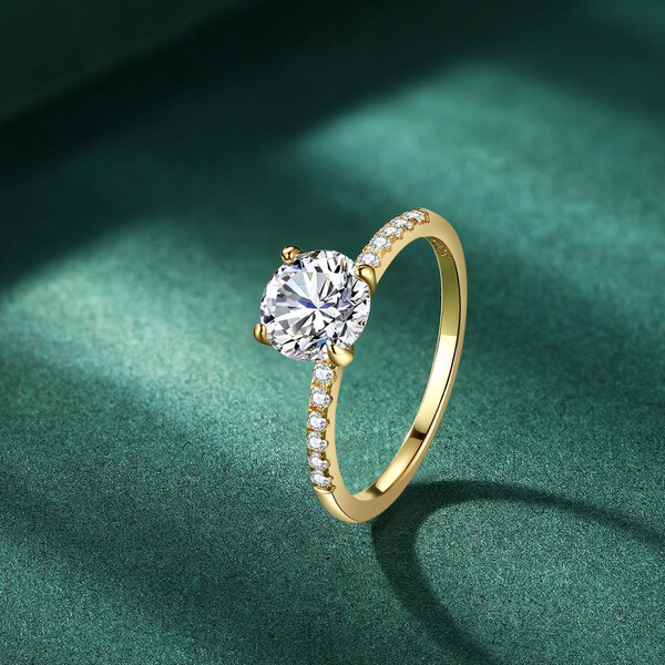 Damenring vergoldet aus 925/- Sterlingsilber mit Zirkonia GHG-R006