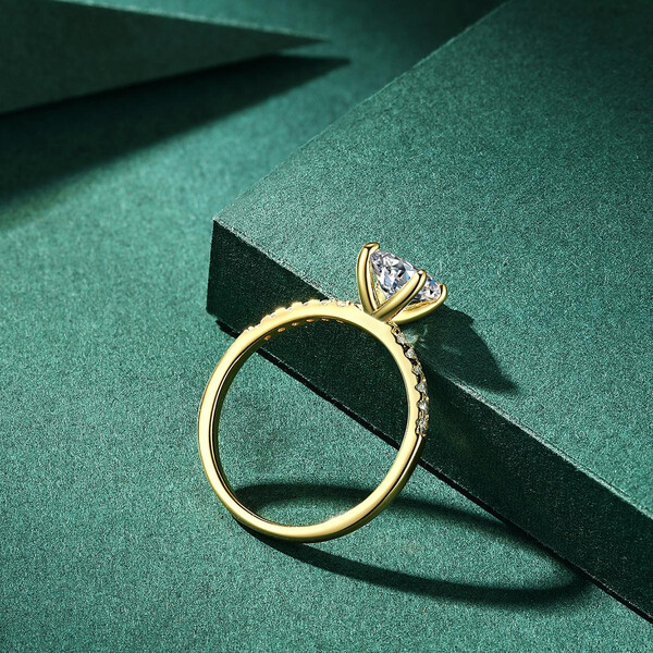 Damenring vergoldet aus 925/- Sterlingsilber mit Zirkonia GHG-R006