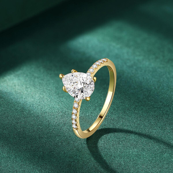 Damenring vergoldet aus 925/- Sterlingsilber mit Zirkonia...